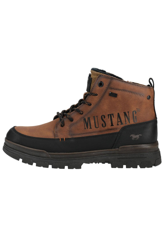 Mustang Stiefelette Lederimitat Cognac Warmfutter
