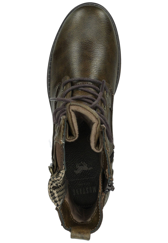 Mustang Stiefelette Lederimitat Dunkelbraun Warmfutter