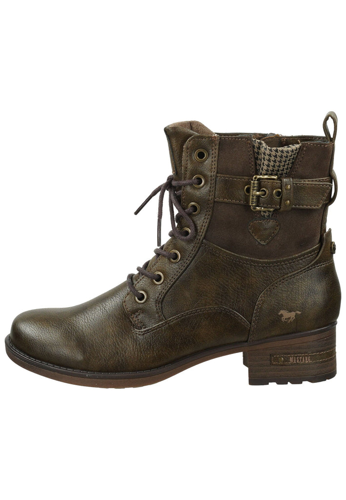 Mustang Stiefelette Lederimitat Dunkelbraun Warmfutter