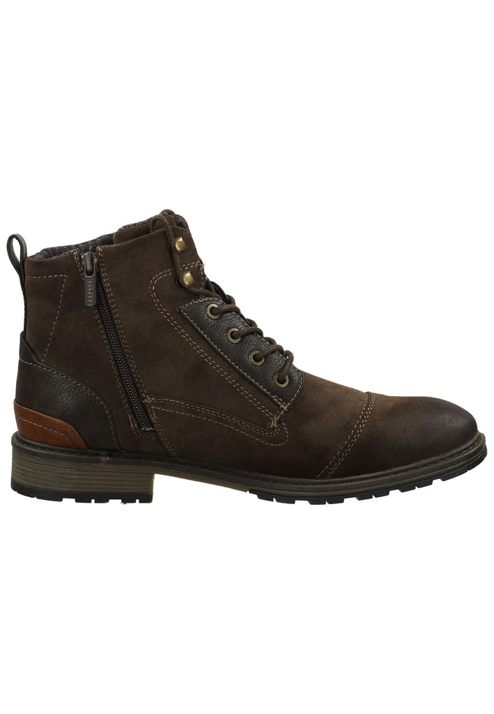 Mustang Stiefelette Lederimitat Dunkelbraun Warmfutter