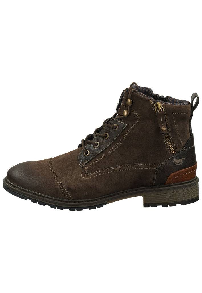 Mustang Stiefelette Lederimitat Dunkelbraun Warmfutter