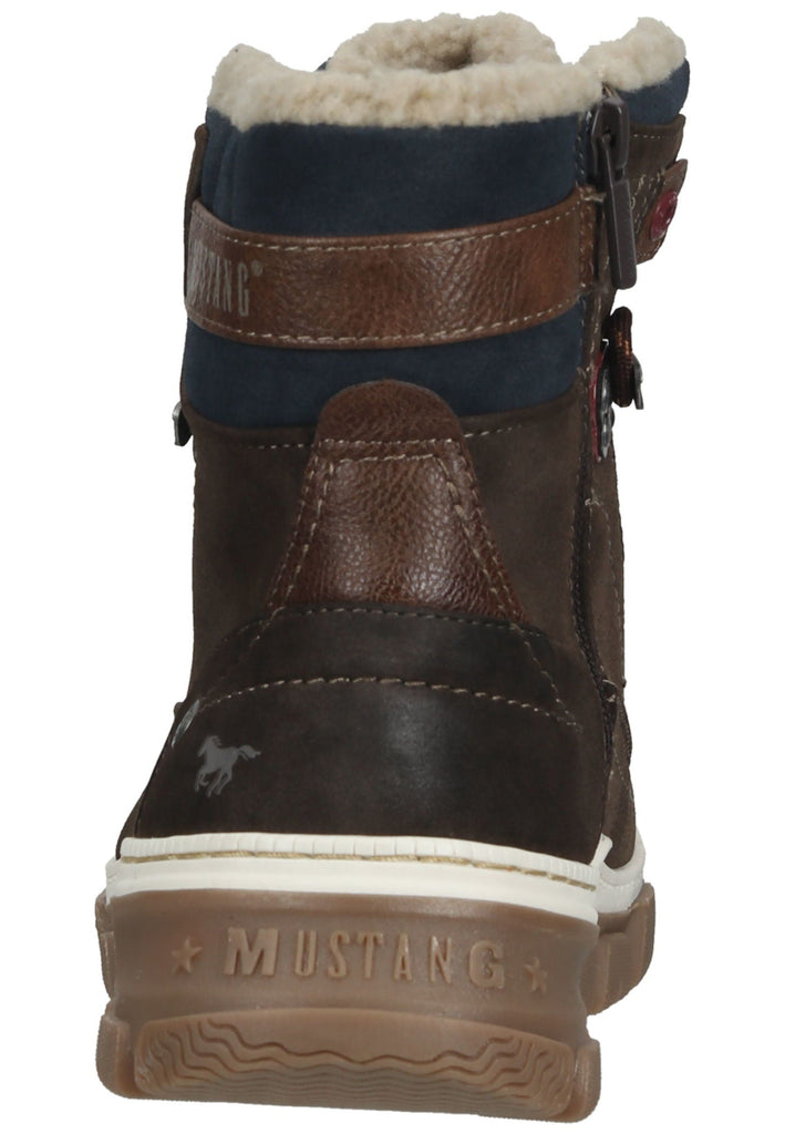 Mustang Stiefelette Lederimitat Dunkelbraun Warmfutter