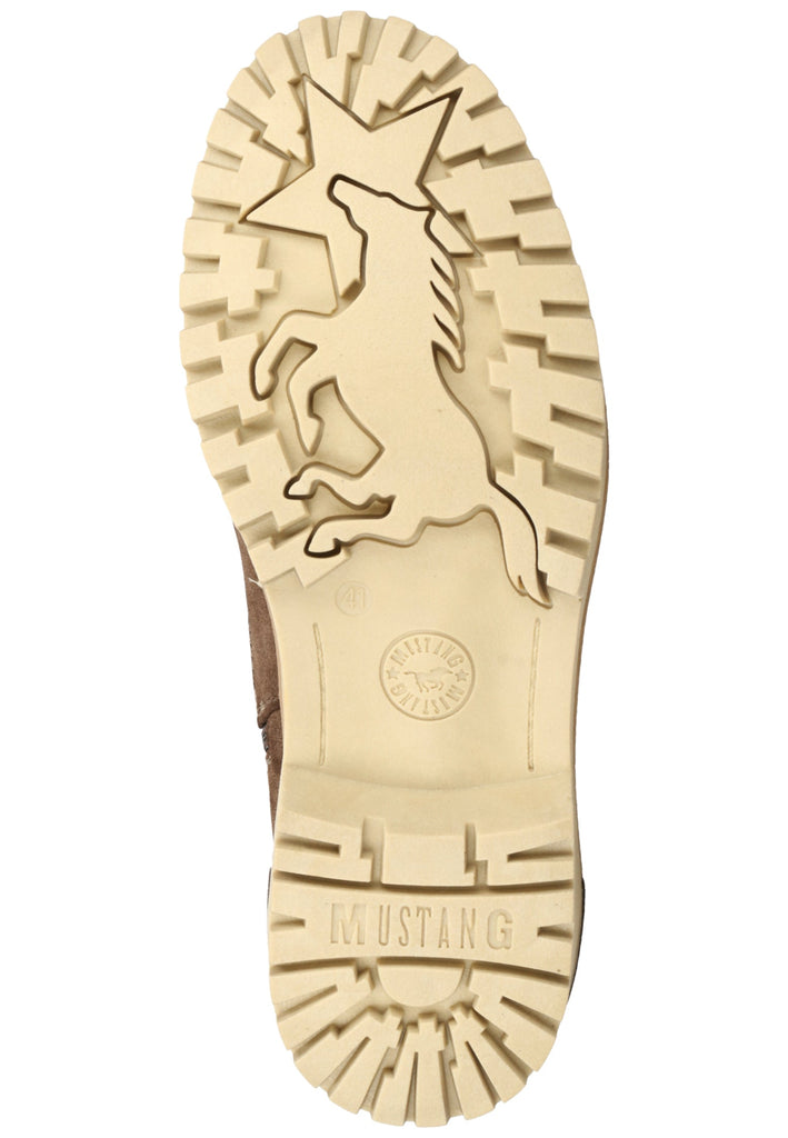 Mustang Stiefelette Lederimitat Dunkelbraun Warmfutter