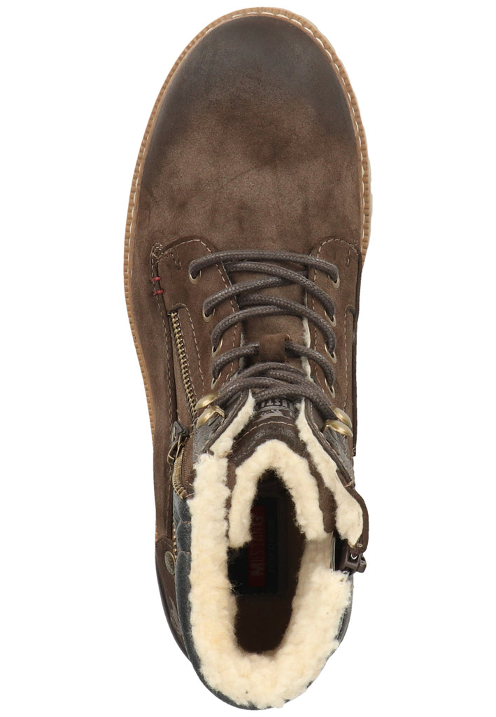 Mustang Stiefelette Lederimitat Dunkelbraun Warmfutter