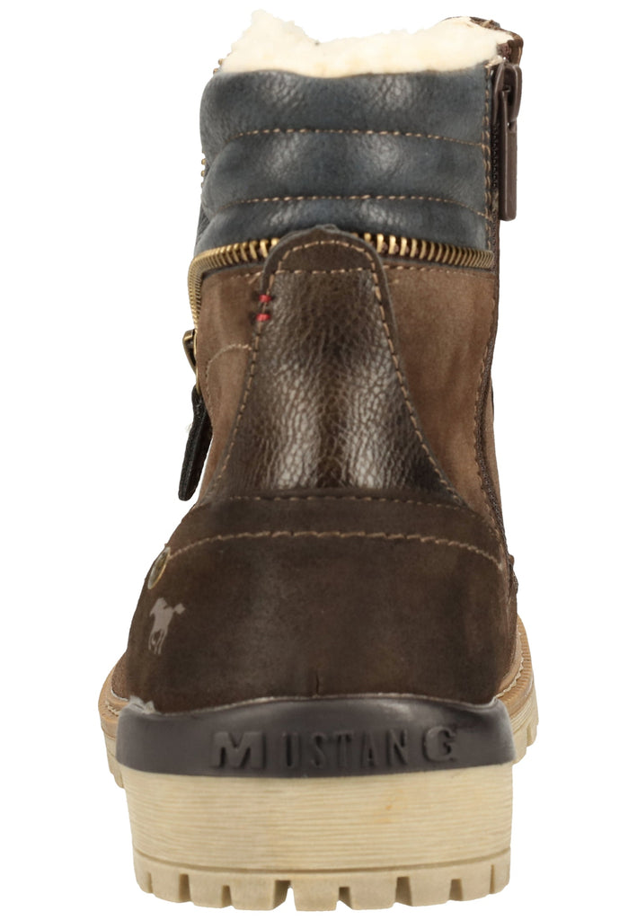 Mustang Stiefelette Lederimitat Dunkelbraun Warmfutter