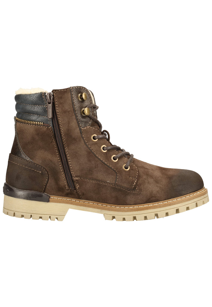 Mustang Stiefelette Lederimitat Dunkelbraun Warmfutter