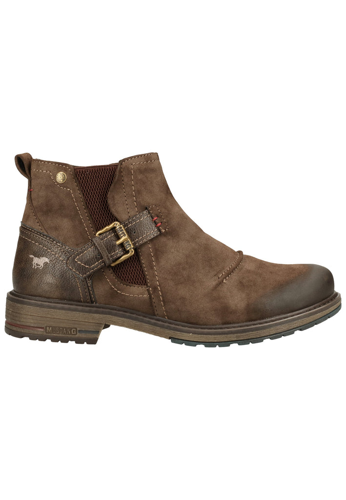 Mustang Stiefelette Lederimitat Dunkelbraun Warmfutter