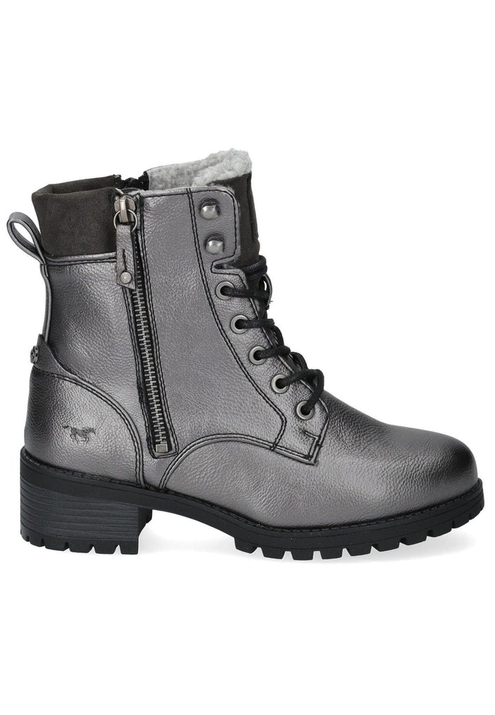 Mustang Stiefelette Lederimitat Dunkelgrau Warmfutter