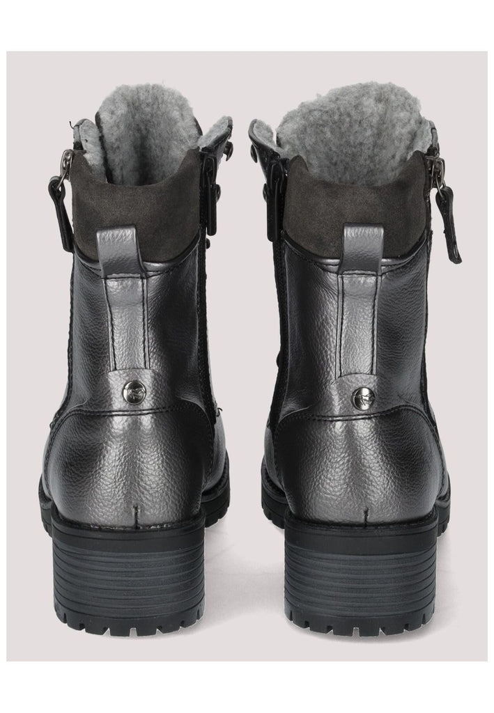 Mustang Stiefelette Lederimitat Dunkelgrau Warmfutter