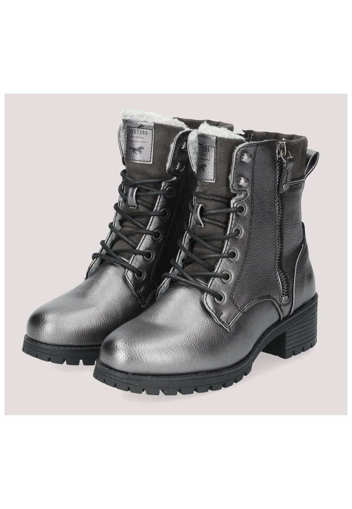 Mustang Stiefelette Lederimitat Dunkelgrau Warmfutter