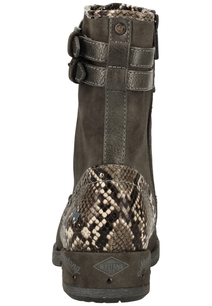 Mustang Stiefelette Lederimitat Dunkelgrau Warmfutter