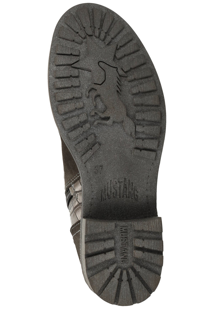 Mustang Stiefelette Lederimitat Dunkelgrau Warmfutter