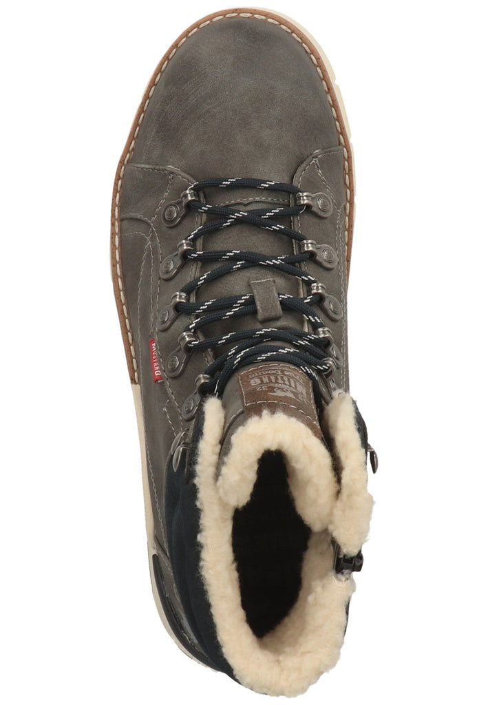 Mustang Stiefelette Lederimitat Dunkelgrau Warmfutter