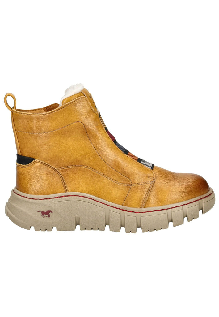 Mustang Stiefelette Lederimitat Gelb Warmfutter