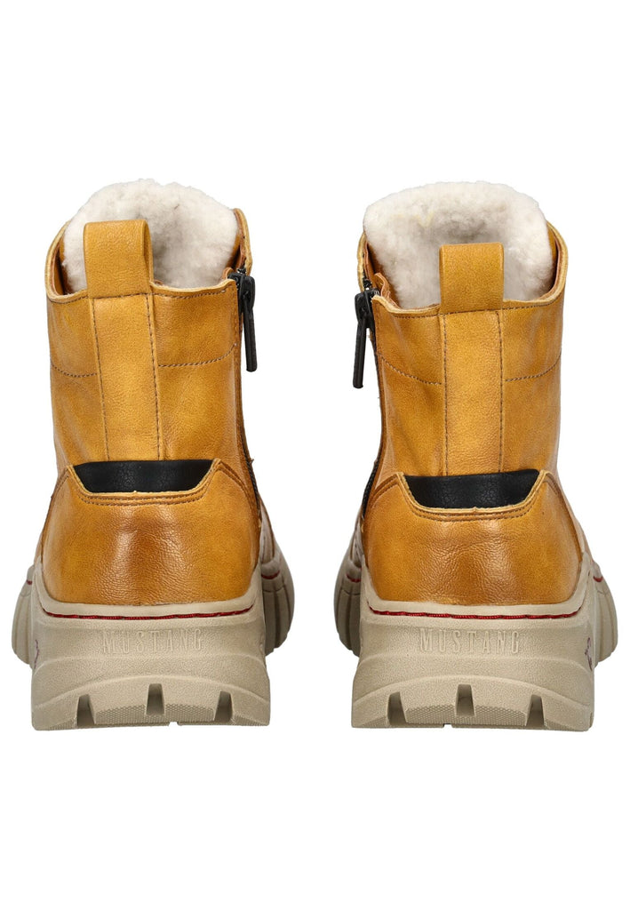 Mustang Stiefelette Lederimitat Gelb Warmfutter