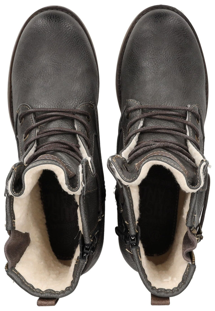 Mustang Stiefelette Lederimitat Graphit Warmfutter