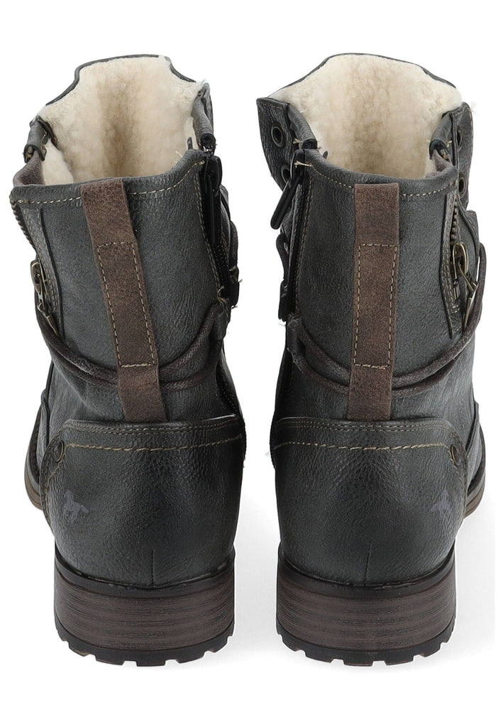 Mustang Stiefelette Lederimitat Graphit Warmfutter