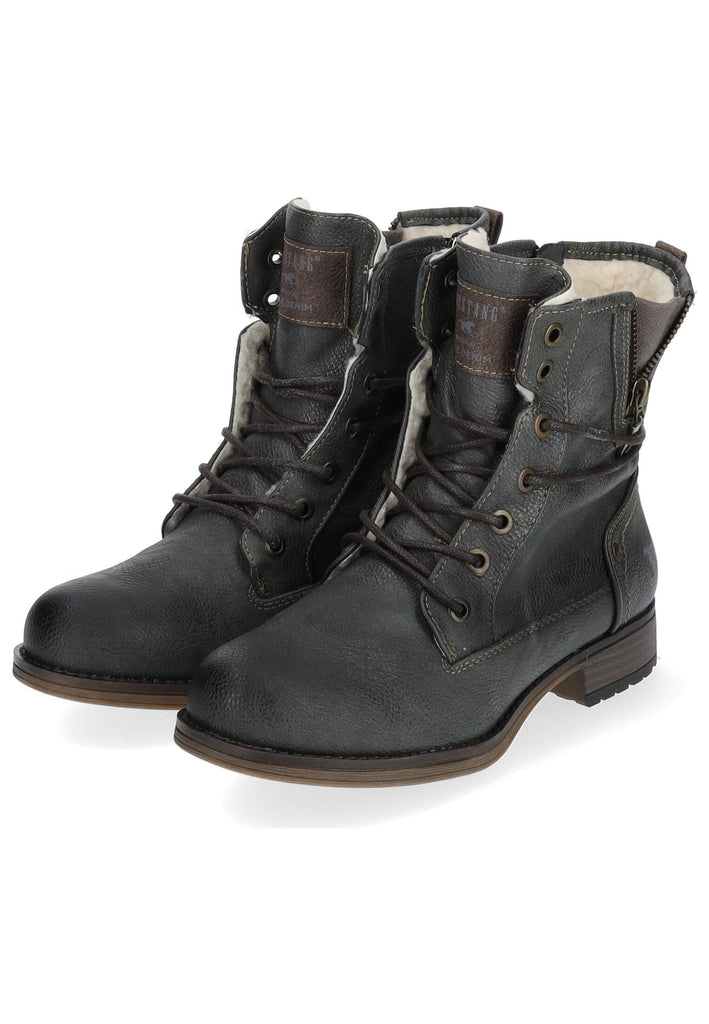 Mustang Stiefelette Lederimitat Graphit Warmfutter
