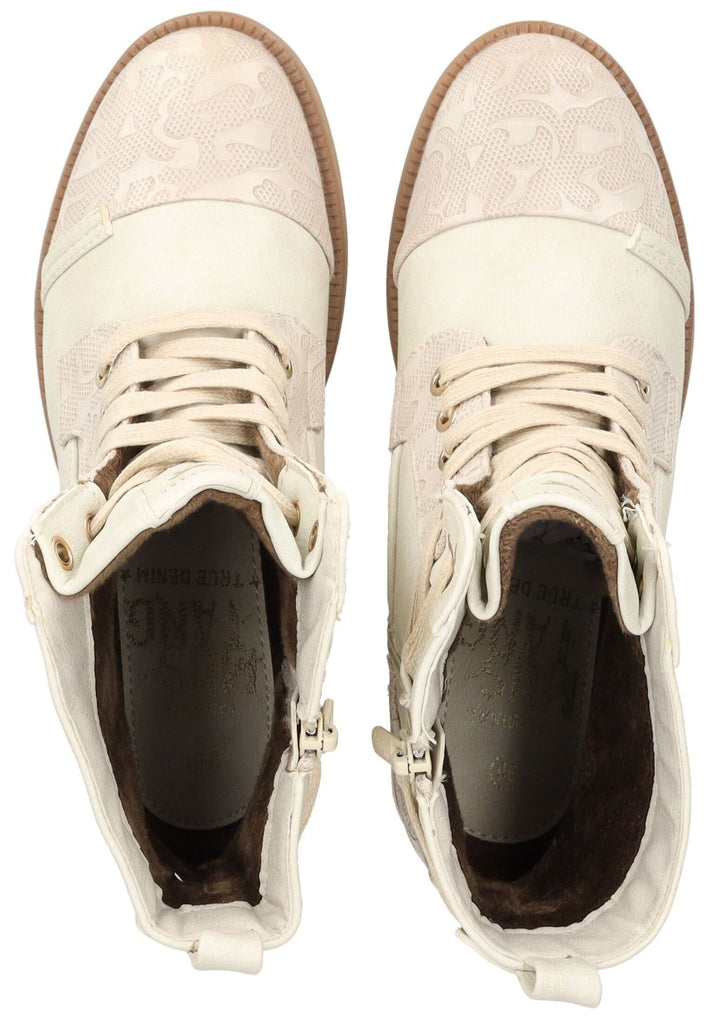 Mustang Stiefelette Lederimitat Grau Warmfutter