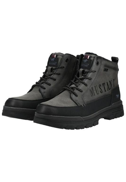 Mustang Stiefelette Lederimitat Grau Warmfutter