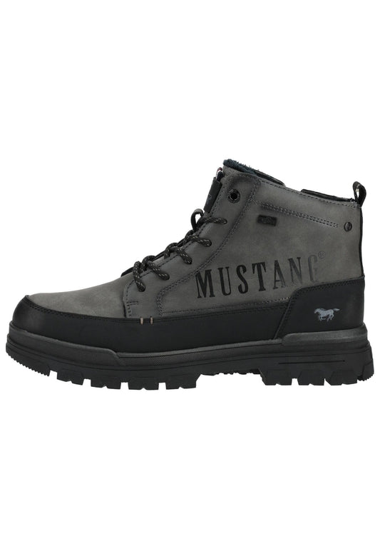 Mustang Stiefelette Lederimitat Grau Warmfutter