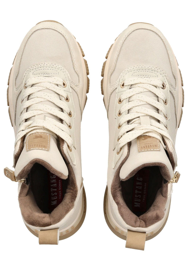 Mustang Stiefelette Lederimitat Ivory Warmfutter