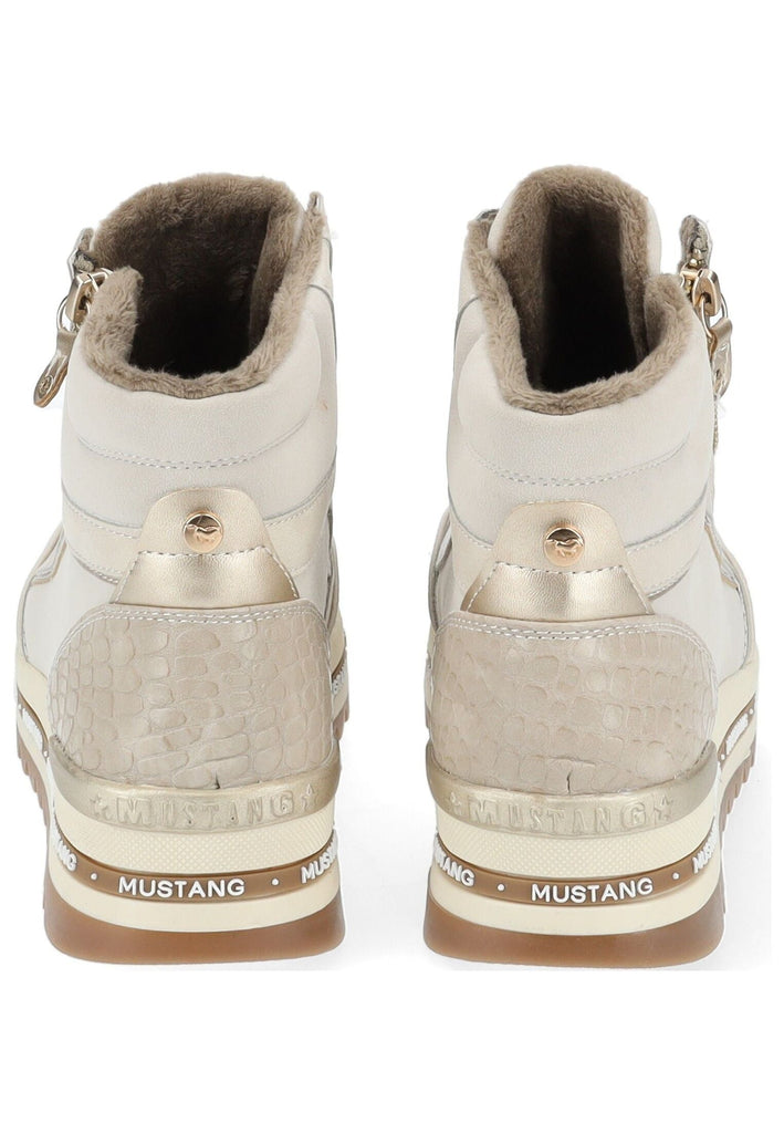 Mustang Stiefelette Lederimitat Ivory Warmfutter