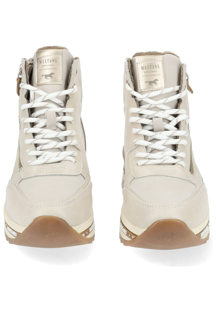 Mustang Stiefelette Lederimitat Ivory Warmfutter