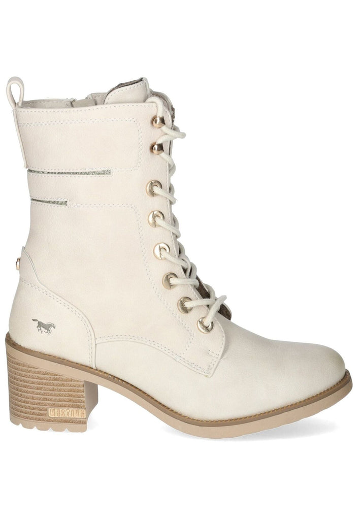 Mustang Stiefelette Lederimitat Ivory Warmfutter