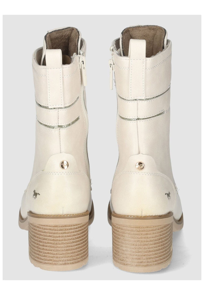 Mustang Stiefelette Lederimitat Ivory Warmfutter