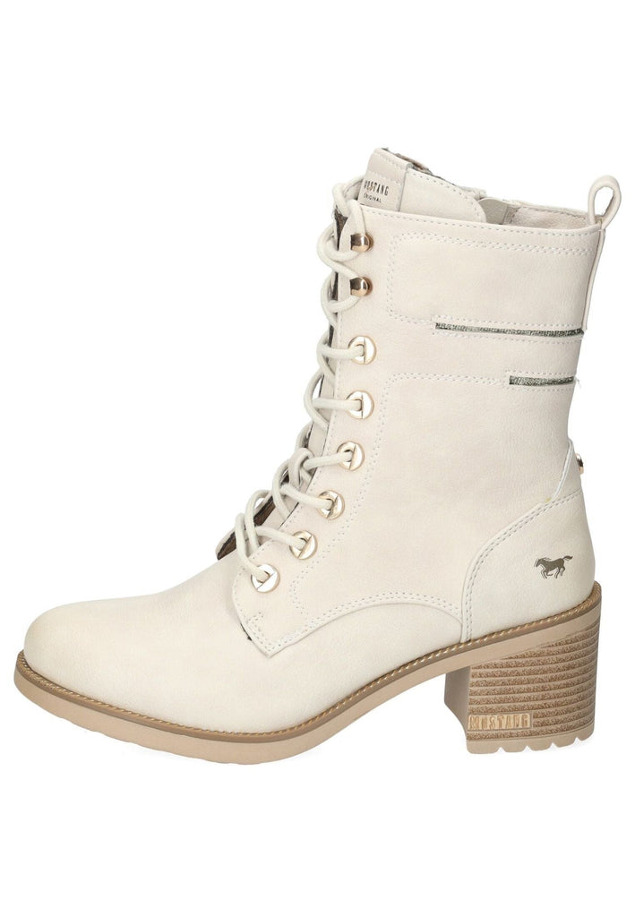 Mustang Stiefelette Lederimitat Ivory Warmfutter