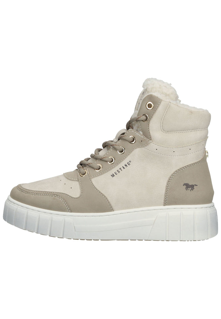 Mustang Stiefelette Lederimitat Ivory Warmfutter