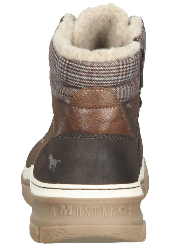 Mustang Stiefelette Lederimitat Kaffee Warmfutter