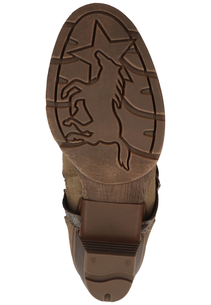 Mustang Stiefelette Lederimitat Kaffee Warmfutter