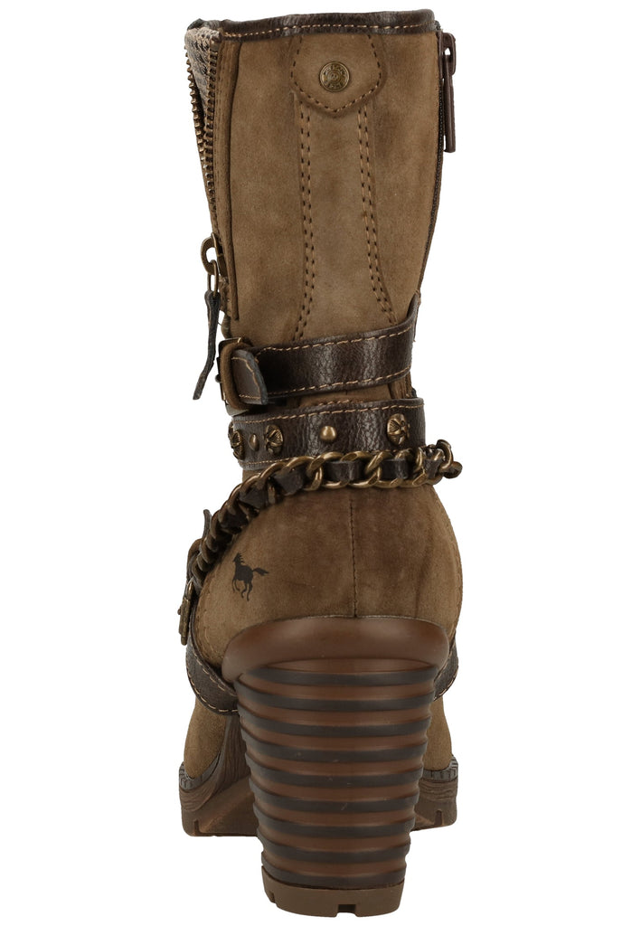 Mustang Stiefelette Lederimitat Kaffee Warmfutter