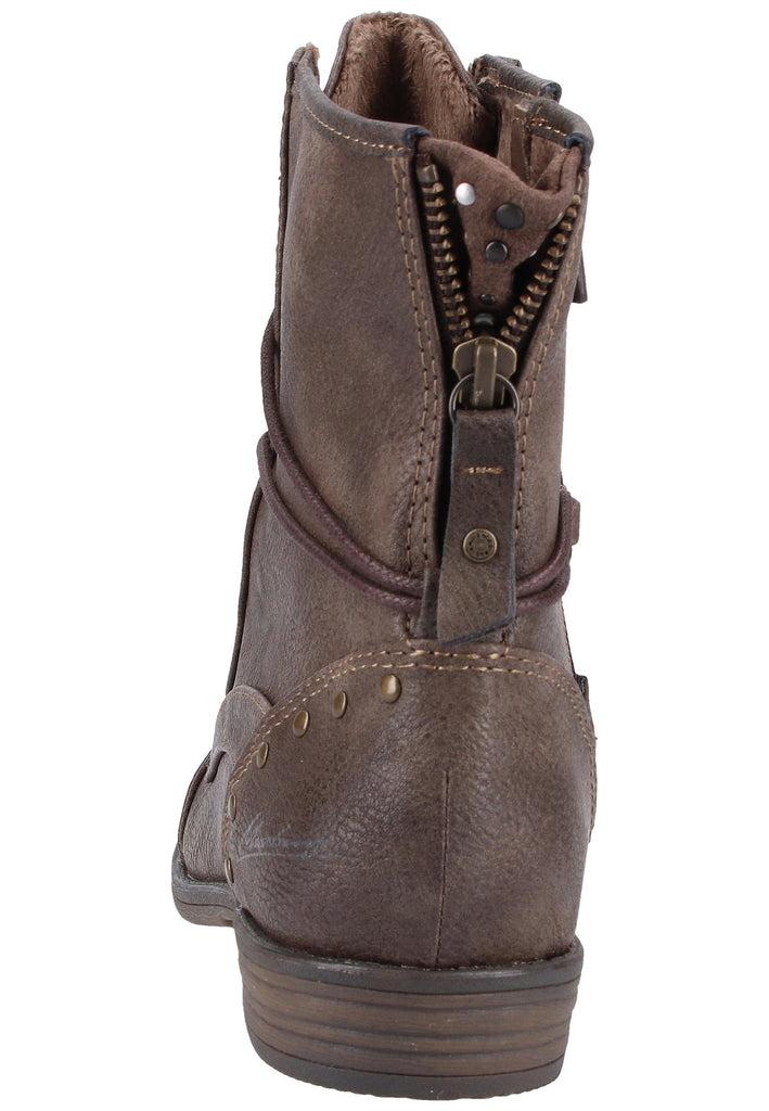 Mustang Stiefelette Lederimitat Kaffee Warmfutter