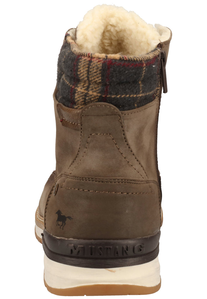 Mustang Stiefelette Lederimitat Kaffee Warmfutter