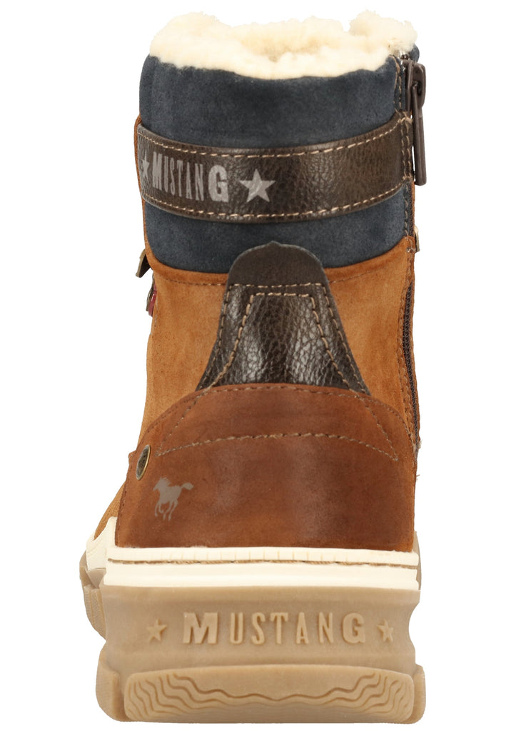 Mustang Stiefelette Lederimitat Kastanie Warmfutter