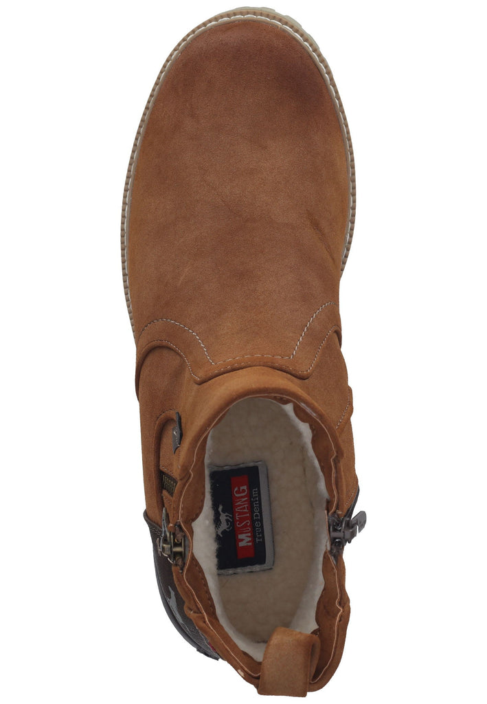 Mustang Stiefelette Lederimitat Kastanie Warmfutter