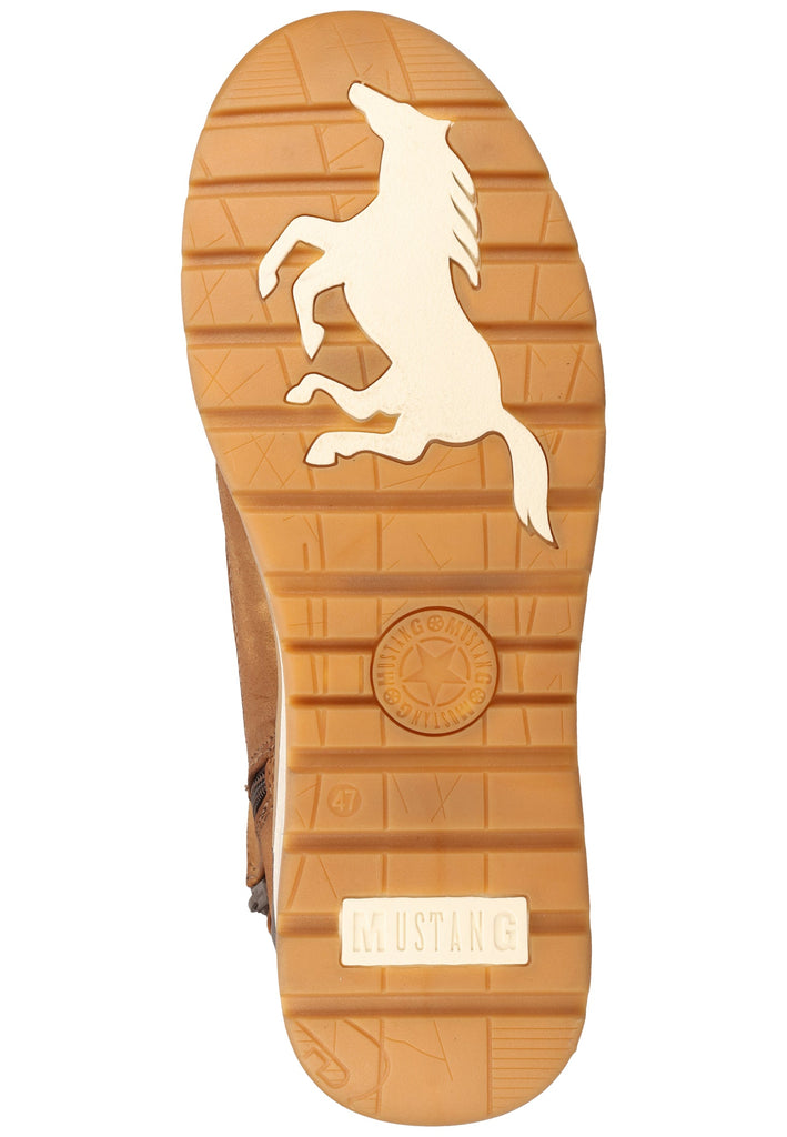 Mustang Stiefelette Lederimitat Mittelbraun Warmfutter