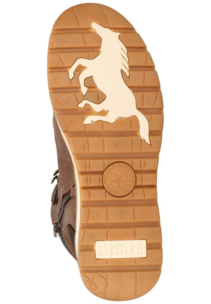Mustang Stiefelette Lederimitat Mittelbraun Warmfutter