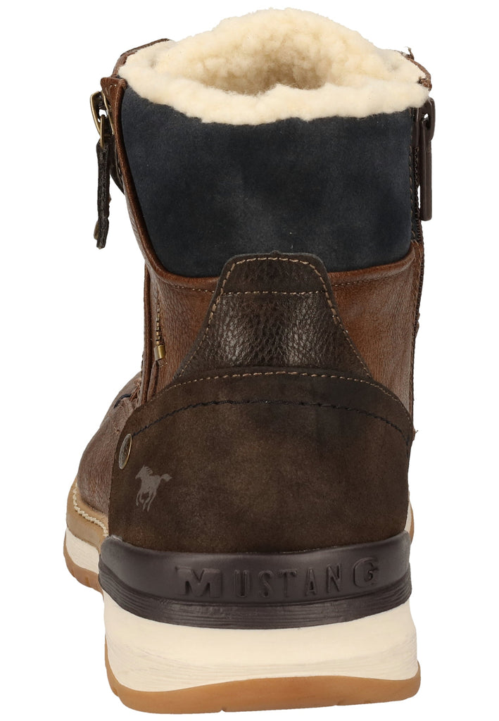 Mustang Stiefelette Lederimitat Mittelbraun Warmfutter
