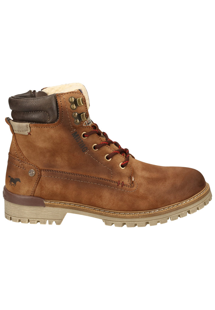 Mustang Stiefelette Lederimitat Mittelbraun Warmfutter