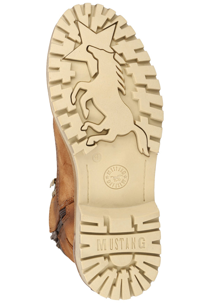 Mustang Stiefelette Lederimitat Mittelbraun Warmfutter