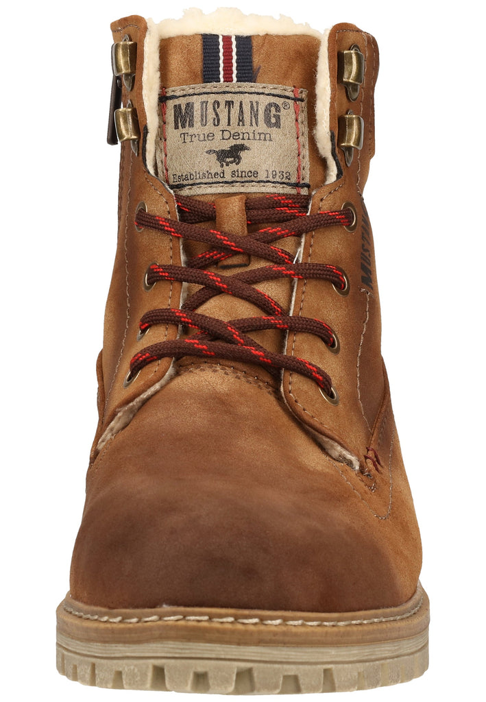 Mustang Stiefelette Lederimitat Mittelbraun Warmfutter