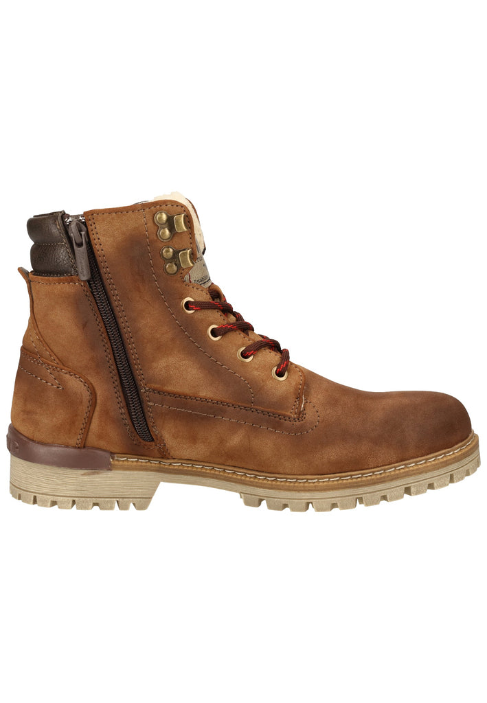 Mustang Stiefelette Lederimitat Mittelbraun Warmfutter