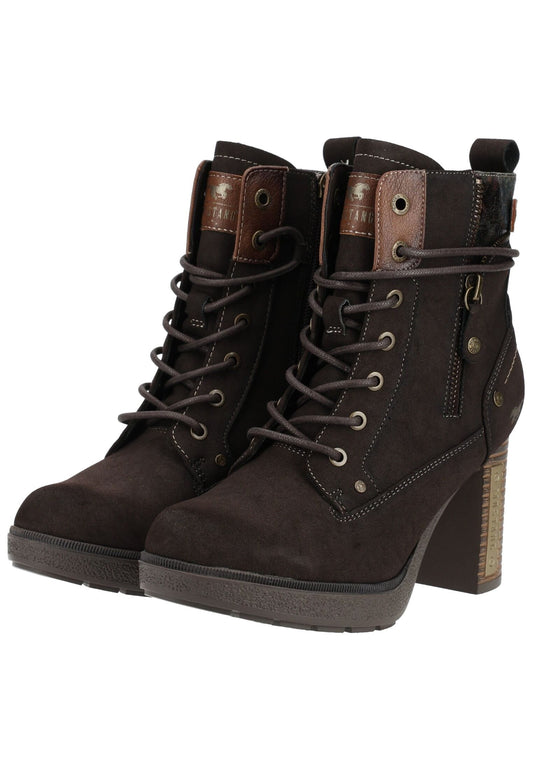 Mustang Stiefelette Lederimitat Mokka Warmfutter
