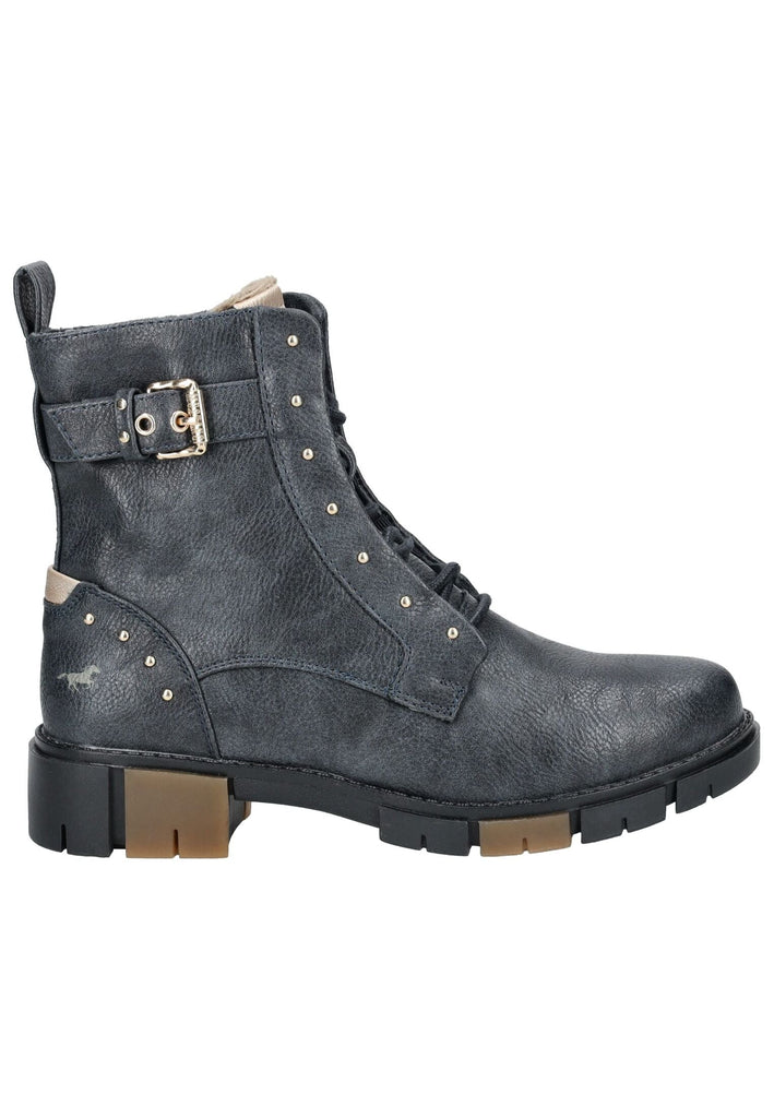 Mustang Stiefelette Lederimitat Navy Warmfutter