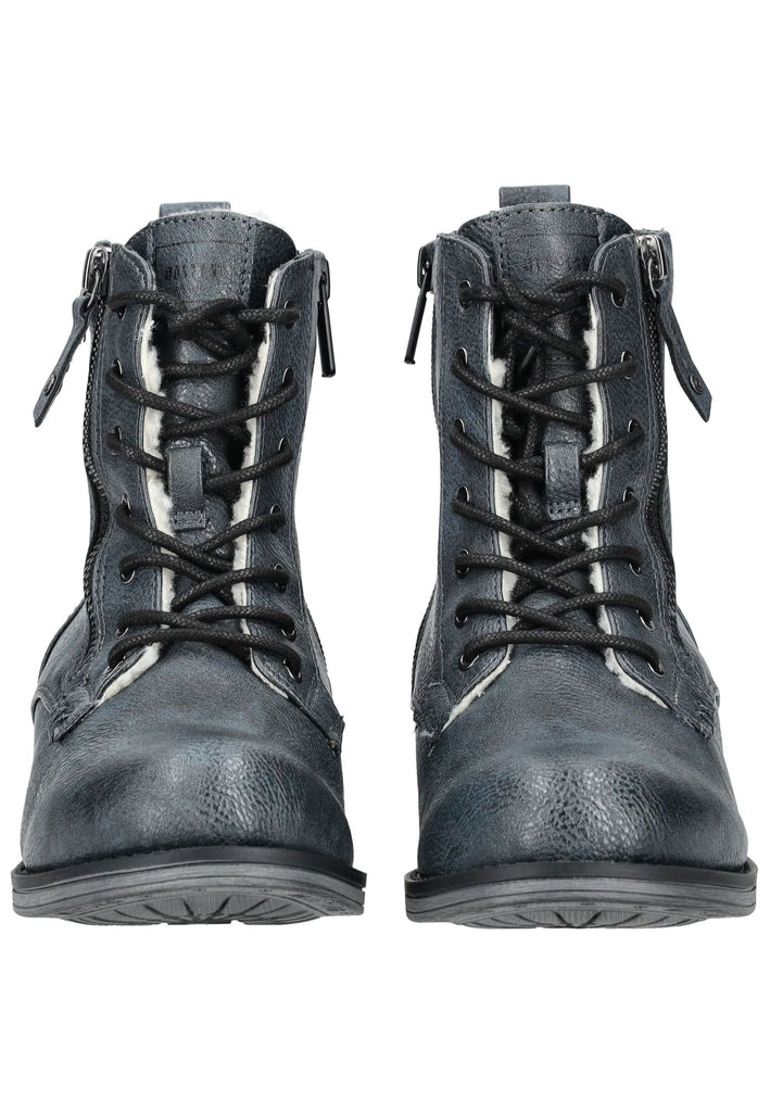 Mustang Stiefelette Lederimitat Navy Warmfutter