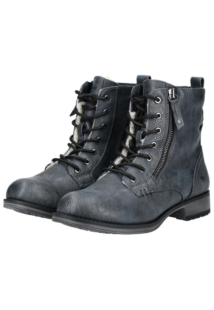 Mustang Stiefelette Lederimitat Navy Warmfutter